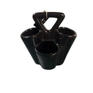 Home Essentials Black Ceramic 3D Holder Pen Art Brush Organizer with Anchor NWT